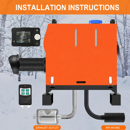 8KW Diesel Air Heater 12V with Bluetooth Control & LCD Display