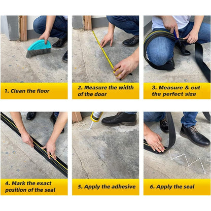 6M Garage Door Seal - Weatherproof Bottom Seal PVC Rubber Garage Door Threshold Seal