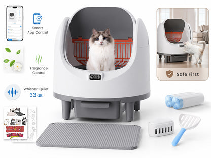 Automatic Cat Litter Box Self-Cleaning Large Smart Cat Litter Box Toilet App Control 8L