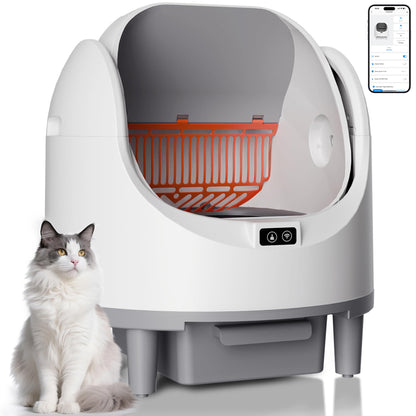 Automatic Cat Litter Box Self-Cleaning Large Smart Cat Litter Box Toilet App Control 8L