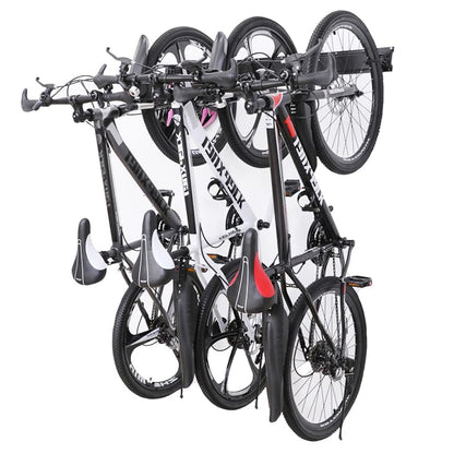 Bike Storage Rack Garage Wall Mount Hanger for 6 Bicycles + 5 Helmets