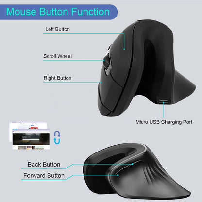 Ergonomic Vertical Mouse Wireless Mouse