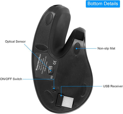 Ergonomic Vertical Mouse Wireless Mouse