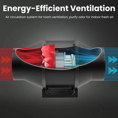 Inline Duct Fan Fan with Controller - 8 Inch