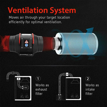 Inline Duct Fan Fan with Controller - 4 Inch