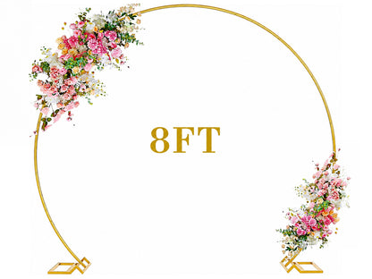 8FT Round Backdrop Stand Wedding Background Decoration Party Flower Balloon Display