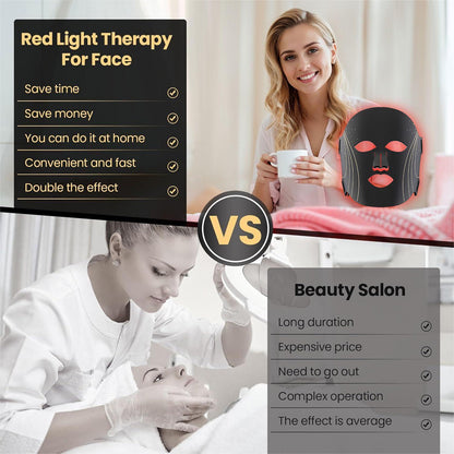 Red Light Therapy Mask – 7-Colour LED Face Mask with 180 Light Beams