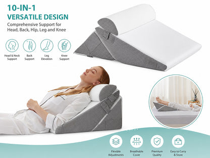 3Pcs Wedge Pillow Set for After Surgery Bed Wedge Pillow for GERD Snoring