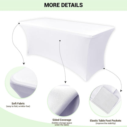 Table Cover Table Cloth white 6ft (2 Pcs)