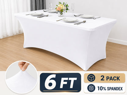 Table Cover Table Cloth white 6ft (2 Pcs)