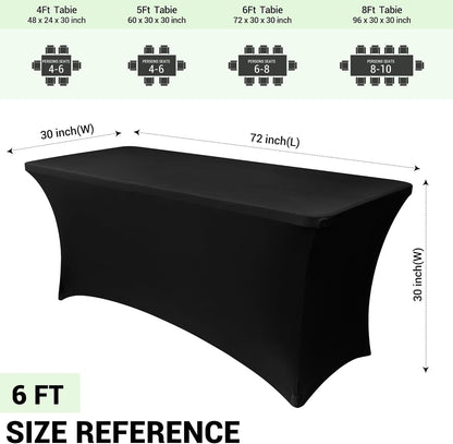 Table Cover Table Cloth Black 6ft (2 Pcs)