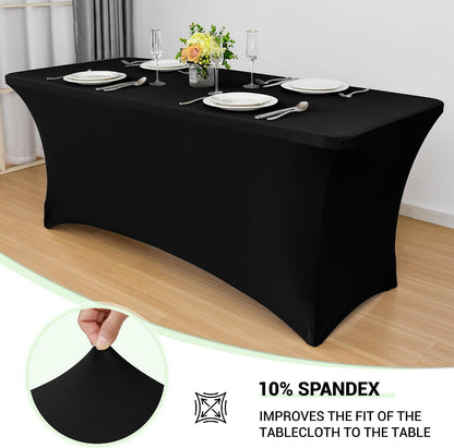 Table Cover Table Cloth Black 6ft (2 Pcs)