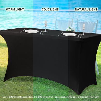 Table Cover Table Cloth Black 6ft (2 Pcs)