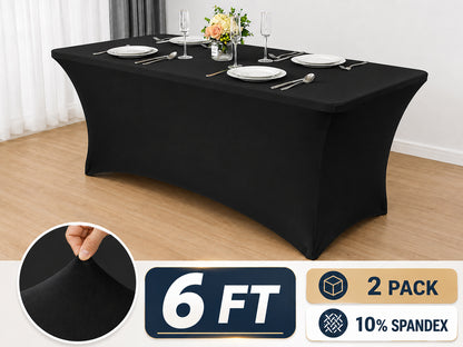 Table Cover Table Cloth Black 6ft (2 Pcs)