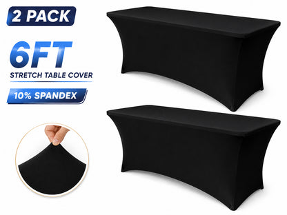 Table Cover Table Cloth Black 6ft (2 Pcs)