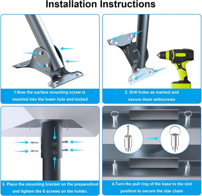 Gen 3 Mount for Starlink, 360 deg Rotatable Roof & Wall Mount for V3 V4 4X Starlink