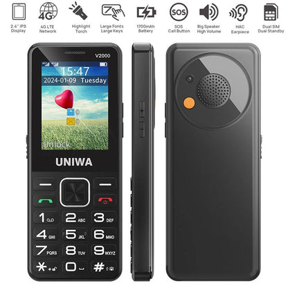 Unlocked Elderly Mobile Phone for Seniors, SOS Button, Big Button