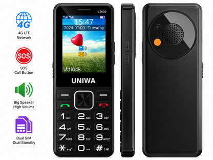 Unlocked Elderly Mobile Phone for Seniors, SOS Button, Big Button