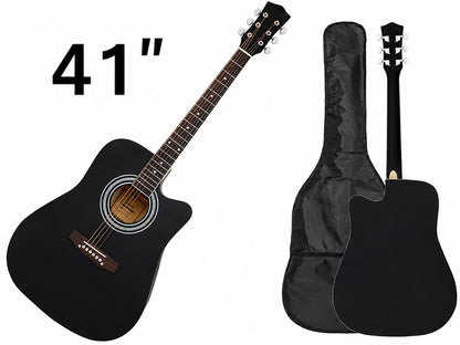 41" Acoustic Guitar Black (With A Free Carry Bag Case)