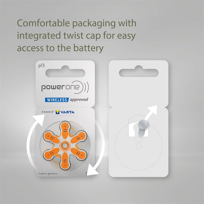 Power One P13 Hearing Aid Battery – 60 PCS