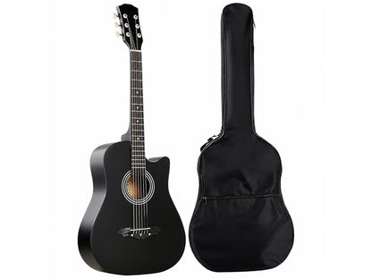 38" Acoustic Guitar Black (With A Free Carry Bag Case)