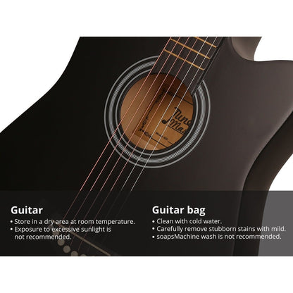 38" Acoustic Guitar Black (With A Free Carry Bag Case)