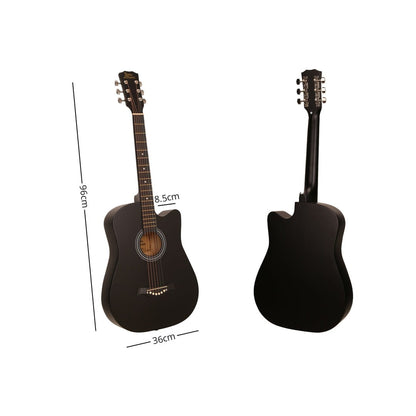 38" Acoustic Guitar Black (With A Free Carry Bag Case)