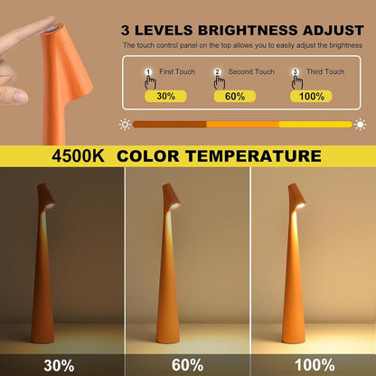 LED Desk Lamp – Portable Cordless Rechargeable Lamp with 2000mAh Battery