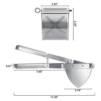 Stainless Steel Potato Ricer and Masher 600g - Silver