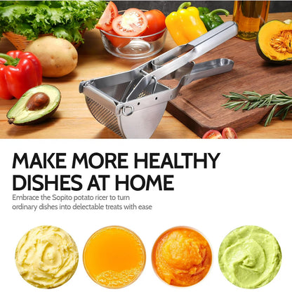 Stainless Steel Potato Ricer and Masher 600g - Silver