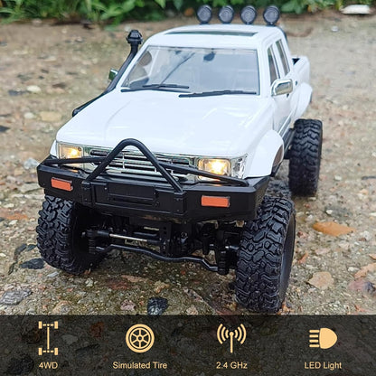 RC Rock Crawler Truck – 1:16 Scale 4WD RC Pickup with LED Headlights
