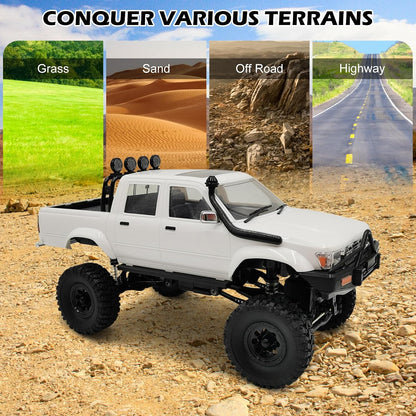RC Rock Crawler Truck – 1:16 Scale 4WD RC Pickup with LED Headlights
