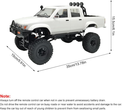 RC Rock Crawler Truck – 1:16 Scale 4WD RC Pickup with LED Headlights