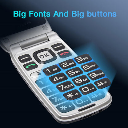 4G Elderly Mobile Phone – Big Button Flip Phone with SOS, Charging Dock, Dual Screen and Bluetooth 5.0