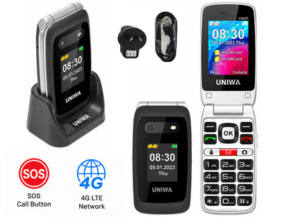4G Elderly Mobile Phone – Big Button Flip Phone with SOS, Charging Dock, Dual Screen and Bluetooth 5.0