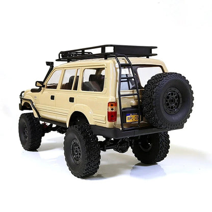 RC Rock Crawler Truck – 1:16 Scale 4WD Off-Road RC SUV with LED Lights, Snorkel, Roof Rack and 2 Rechargeable Batteries