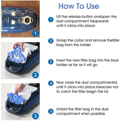 12 Vacuum Cleaner Bags for Miele 3D GN C2 C3 S2 S5 S8 S5211 S5210 S8310
