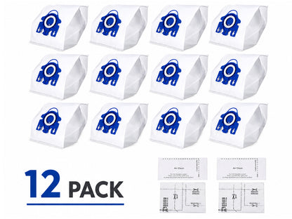 12 Vacuum Cleaner Bags for Miele 3D GN C2 C3 S2 S5 S8 S5211 S5210 S8310