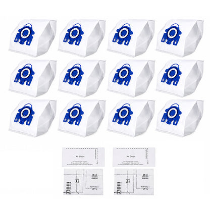 12 Vacuum Cleaner Bags for Miele 3D GN C2 C3 S2 S5 S8 S5211 S5210 S8310