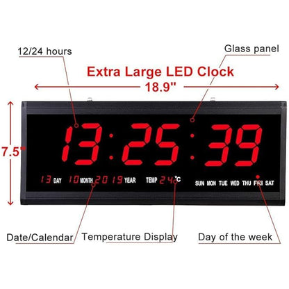 Digital Wall Clock Large Display LED Clock 18"