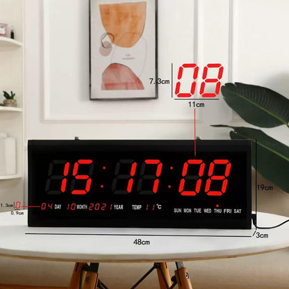 Digital Wall Clock Large Display LED Clock 18"