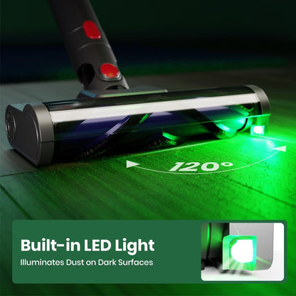 LED Vacuum Head for Dyson V7 V8 V10 V11 V15 with 2 Rollers