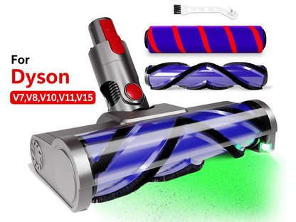 LED Vacuum Head for Dyson V7 V8 V10 V11 V15 with 2 Rollers