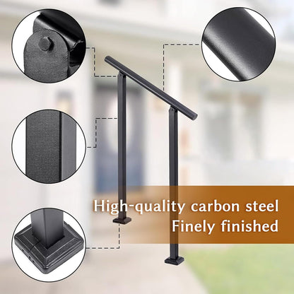 Stair Handrail Railings 3 Steps Black