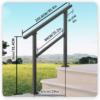 Stair Handrail Railings 3 Steps Black