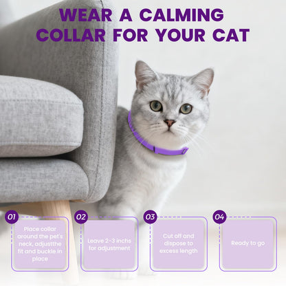Cat Calming Collar – 4-Pack Adjustable Waterproof Pheromone Cat Calming Collar