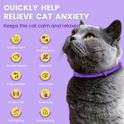 Cat Calming Collar – 4-Pack Adjustable Waterproof Pheromone Cat Calming Collar