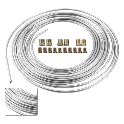 Brake Line Tubing Kit 3/16" OD 25 FT Coil Roll with Fittings