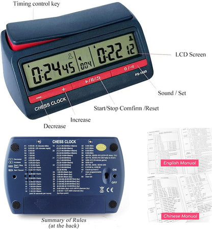 Digital Timer Chess Clock with 42 Preset Timing Rules