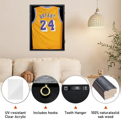 Jersey Shadow Box Frame Sports Memorabilia Display Case Lockable